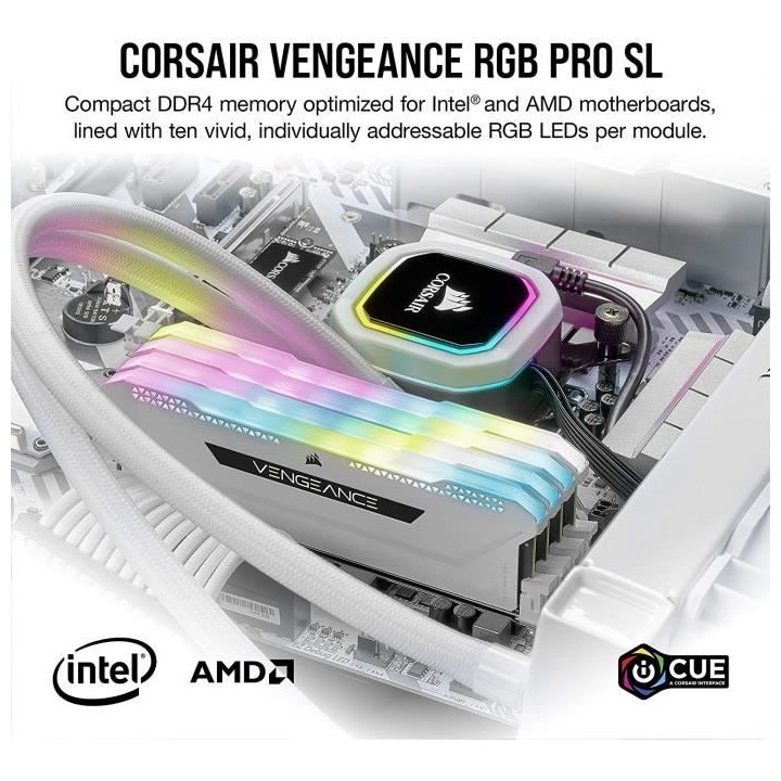 Mémoire RAM - CORSAIR - Vengeance RGB Pro SL DDR4 - 32GB 2x16GB DIMM