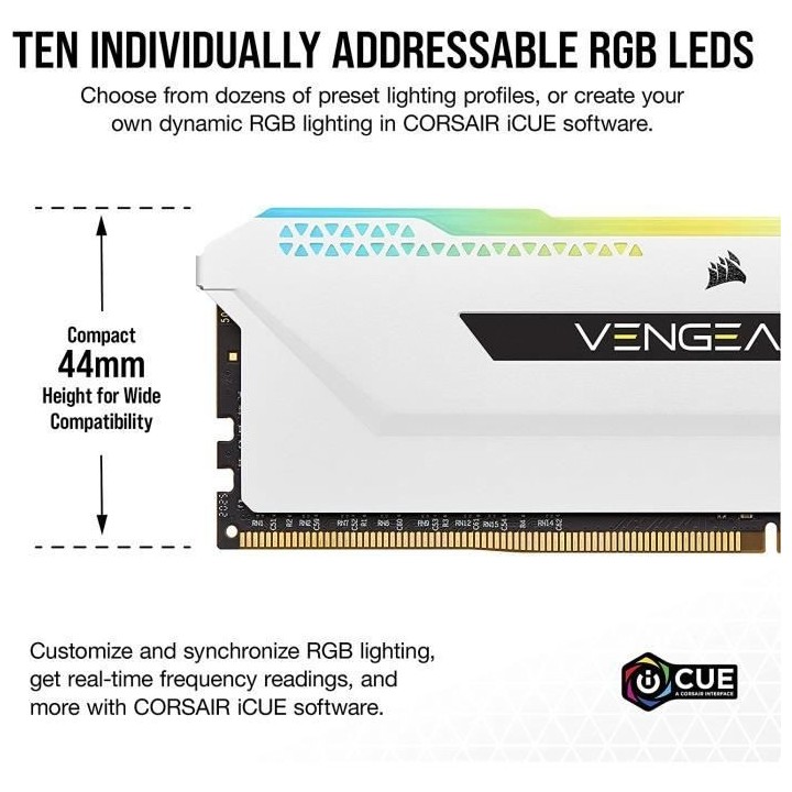Mémoire RAM - CORSAIR - Vengeance RGB Pro SL DDR4 - 32GB 2x16GB DIMM