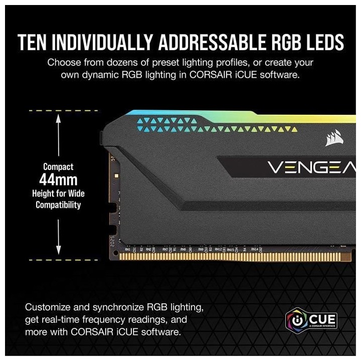 CORSAIR Mémoire PC DDR4 - VENGEANCE RGB PRO SL 32Go (4x8Go) - 3600Mhz