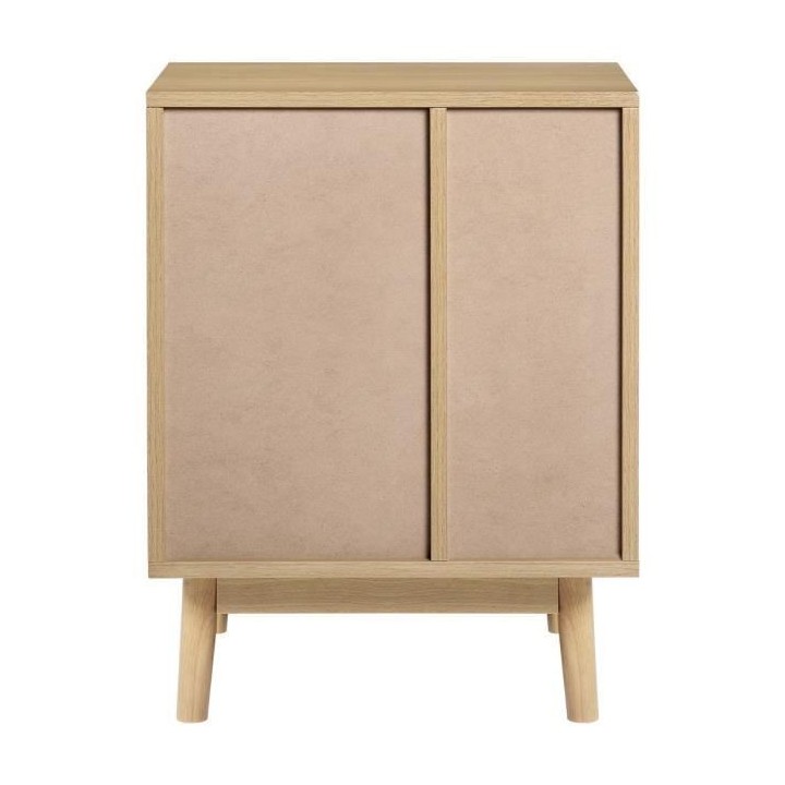 Meuble de rangement 4 tiroirs GARDENIA- Décor chene et vert - Pieds e