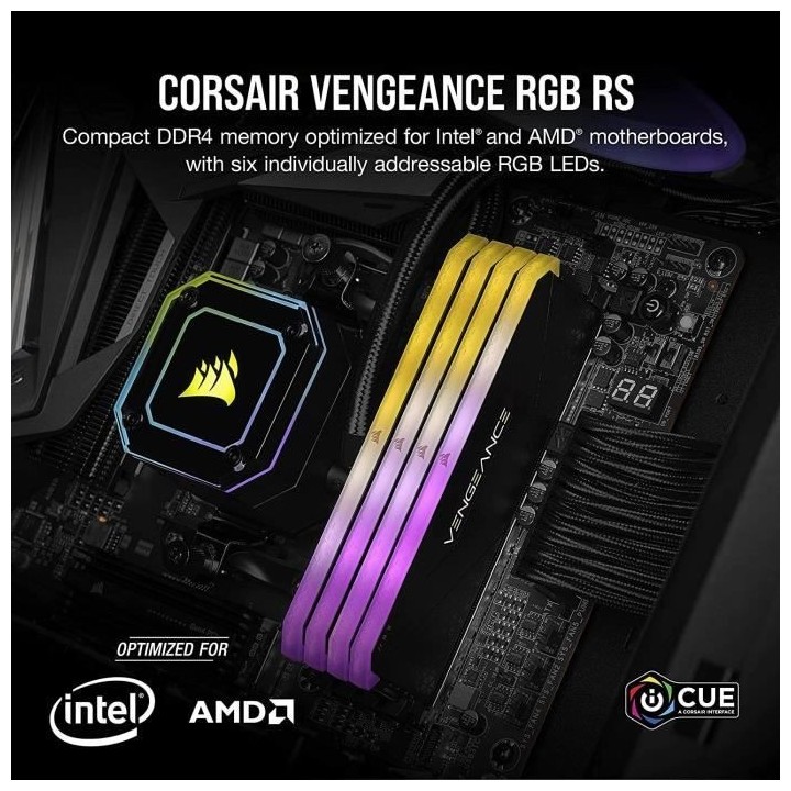 Mémoire RAM - CORSAIR - Vengeance RGB RS DDR4 - 16GB 2x8GB DIMM - 360
