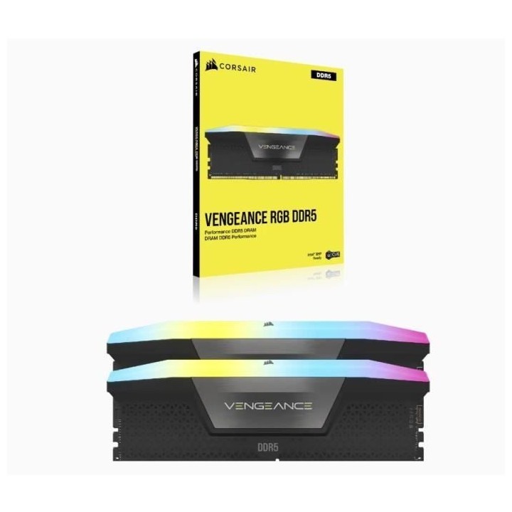 Mémoire RAM - CORSAIR - Vengeance RGB DDR5 - 32GB 2x16GB DIMM - 6000