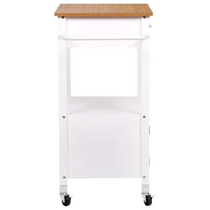 Desserte de cuisine 1 porte 1 tiroir - Blanc laqué - L 64 x P 46 x H