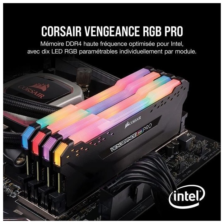 Mémoire RAM - CORSAIR - Vengeance RGB Pro DDR4 - 16GB 2x8GB DIMM - 32