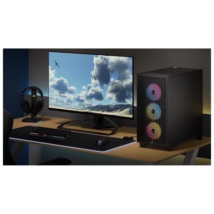 Boitier PC - CORSAIR - 3000D RGB AIRFLOW - ATX Moyen-tour - 3 ventilat