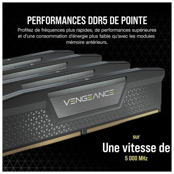 Mémoire RAM - CORSAIR - Vengeance RGB DDR5 RAM 32Go (2x16Go) 6000MHz