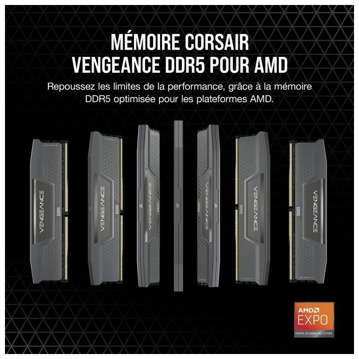 Mémoire RAM - CORSAIR - Vengeance DDR5 RAM 64Go (2x32Go) 5600MHz CL40