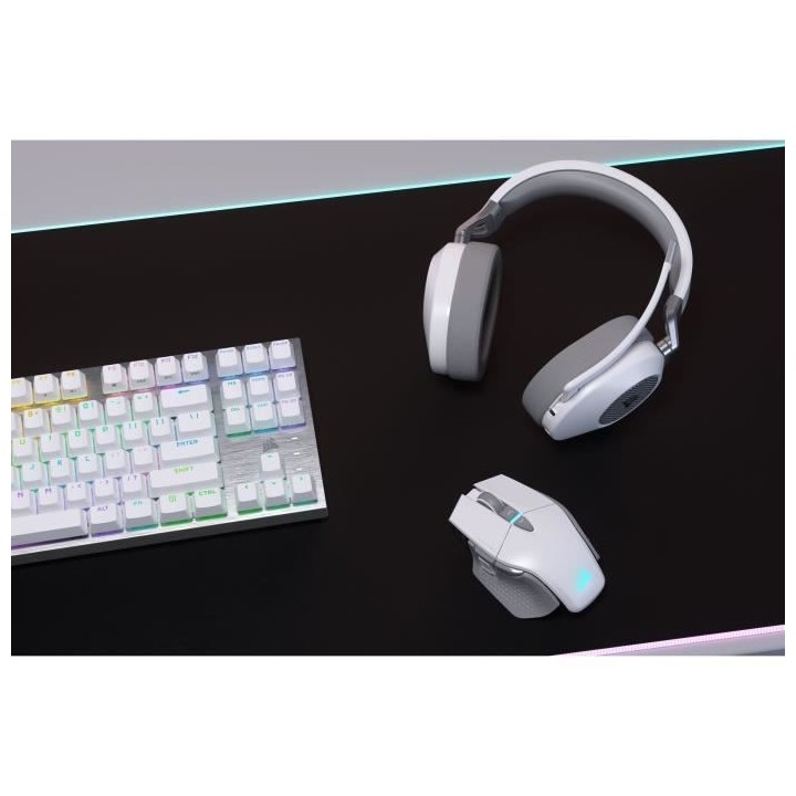 Casque gaming sans fil - CORSAIR - HS65 Wireless V2 - Blanc