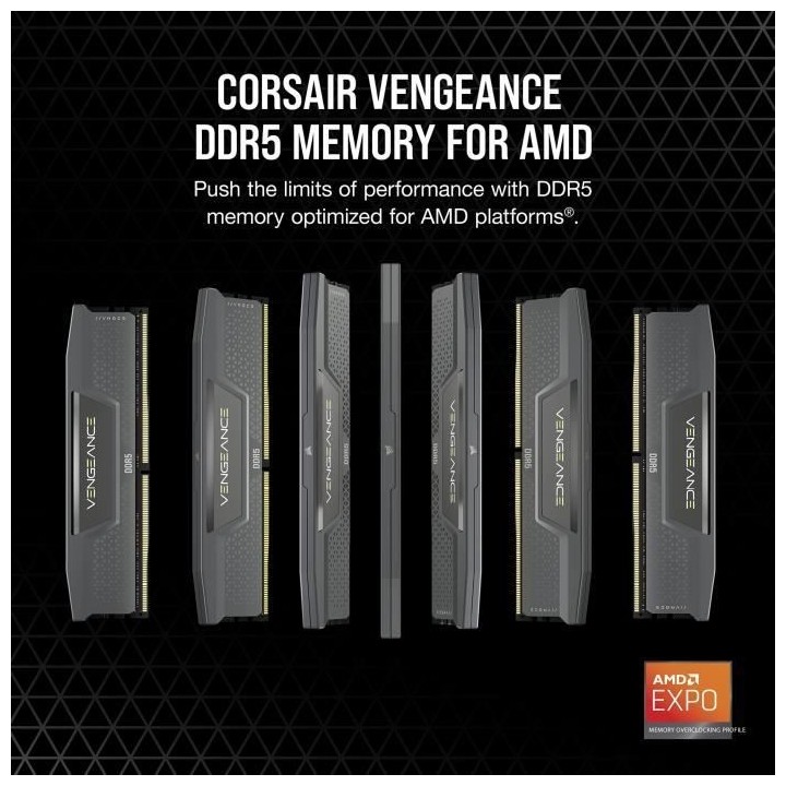 Mémoire RAM - CORSAIR - Vengeance DDR5 RAM 32Go (2x16Go) 5600MHz CL40
