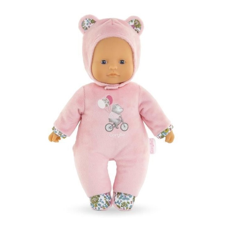 Mon Doudou COROLLE - Pti' Coeur Ours Rose - 30 cm - petit poupon - sen