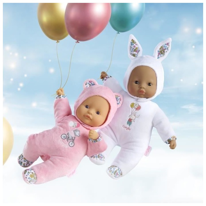 Mon Doudou COROLLE - Pti' Coeur Ours Rose - 30 cm - petit poupon - sen