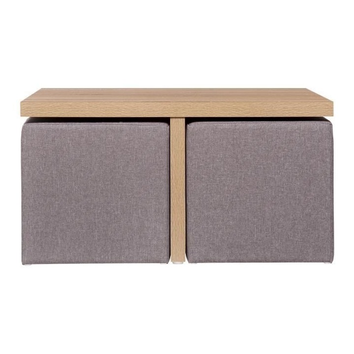 Set Table basse et 4 poufs - SCUDO