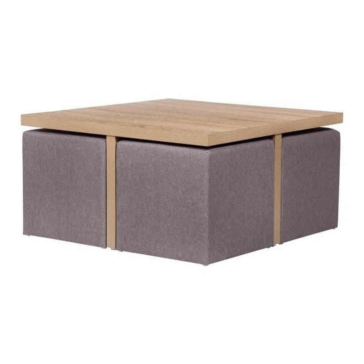 Set Table basse et 4 poufs - SCUDO