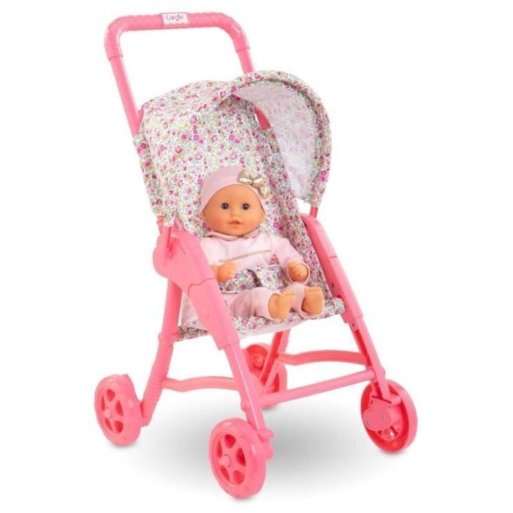 Poussette fleurie pour poupon 30 cm Corolle - Accessoire des 18 mois