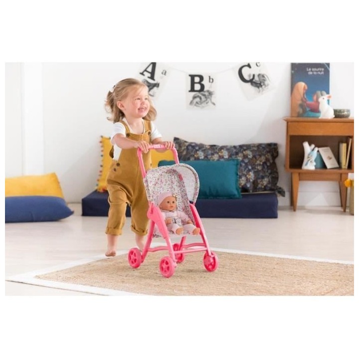 Poussette fleurie pour poupon 30 cm Corolle - Accessoire des 18 mois