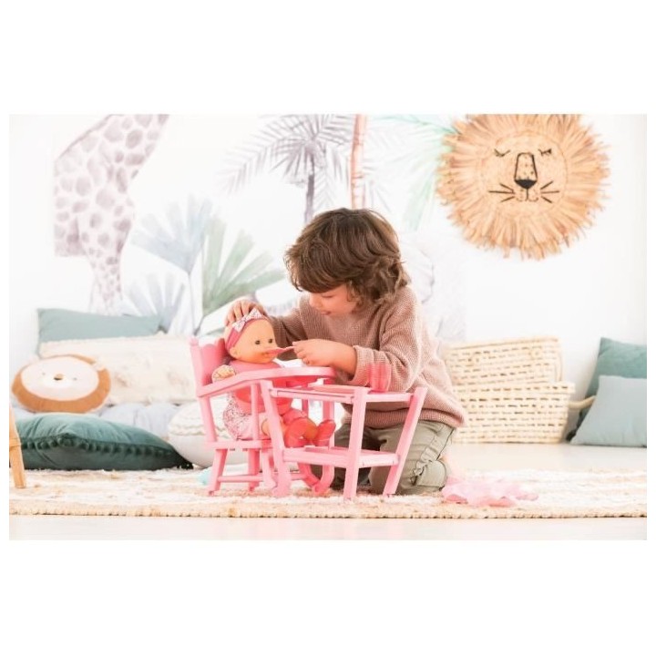 Chaise haute pour poupon 36 et 42cm - Corolle - 2 en 1 - Multicolore