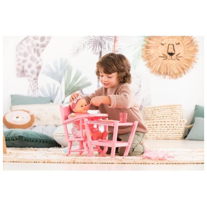 Chaise haute pour poupon 36 et 42cm - Corolle - 2 en 1 - Multicolore