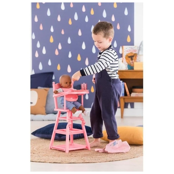 Chaise haute pour poupon 36 et 42cm - Corolle - 2 en 1 - Multicolore