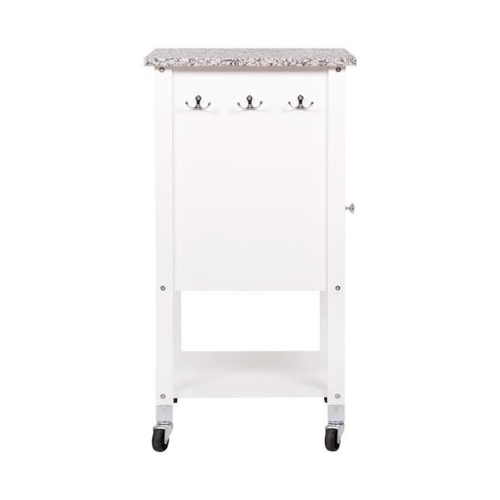 Desserte de cuisine 1 porte 1 tiroir - Blanc laqué - L 55 x P 45,5 x