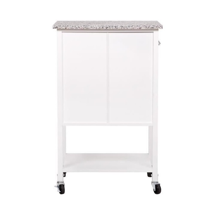 Desserte de cuisine 1 porte 1 tiroir - Blanc laqué - L 55 x P 45,5 x