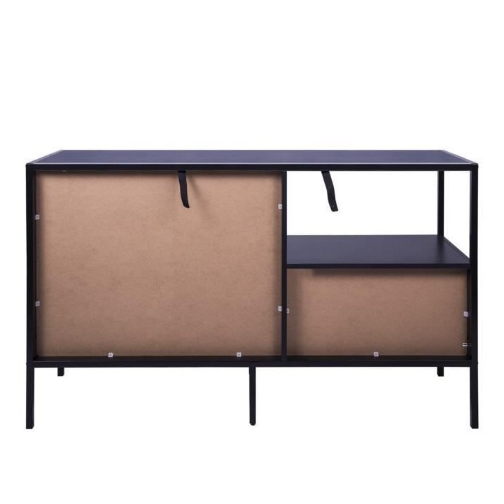 Buffet MINSK - Bois et métal - Imitation bois - 2 portes 2 tiroirs -