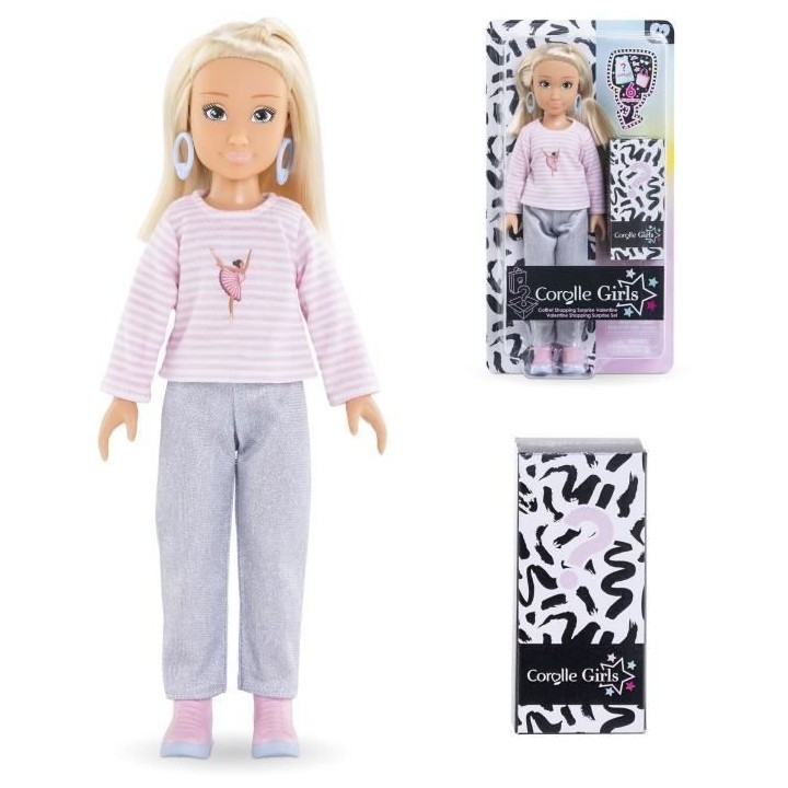 Poupée mannequin Valentine Shopping COROLLE GIRLS - 28 cm - 6 accesso