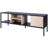 Meuble TV 1 porte - Métal et bois - L 140 x P 40 x H 50 cm - MINSK