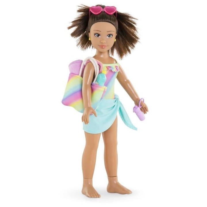 Poupée mannequin Luna a la plage - COROLLE GIRLS - 28 cm - 5 accessoi