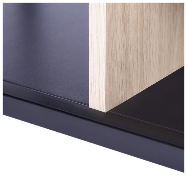 Meuble TV 1 porte - Métal et bois - L 140 x P 40 x H 50 cm - MINSK