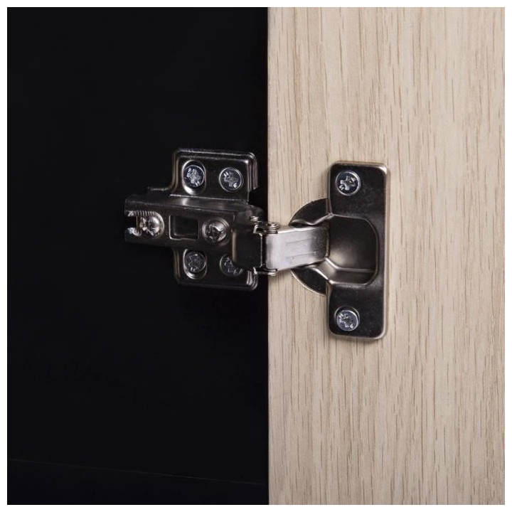 Meuble TV 1 porte - Métal et bois - L 140 x P 40 x H 50 cm - MINSK