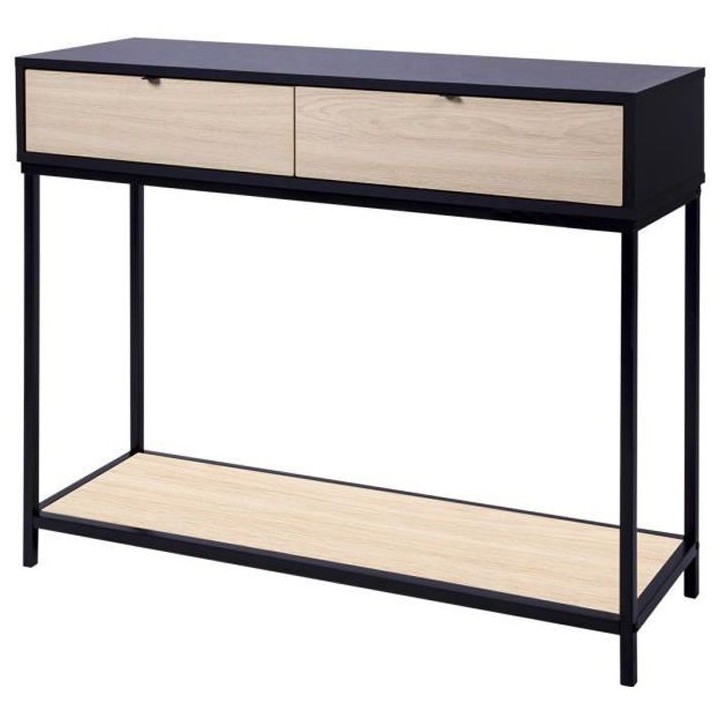MINSK Console 2 tiroirs - En métal - L 110 x P 35 x H 80 cm