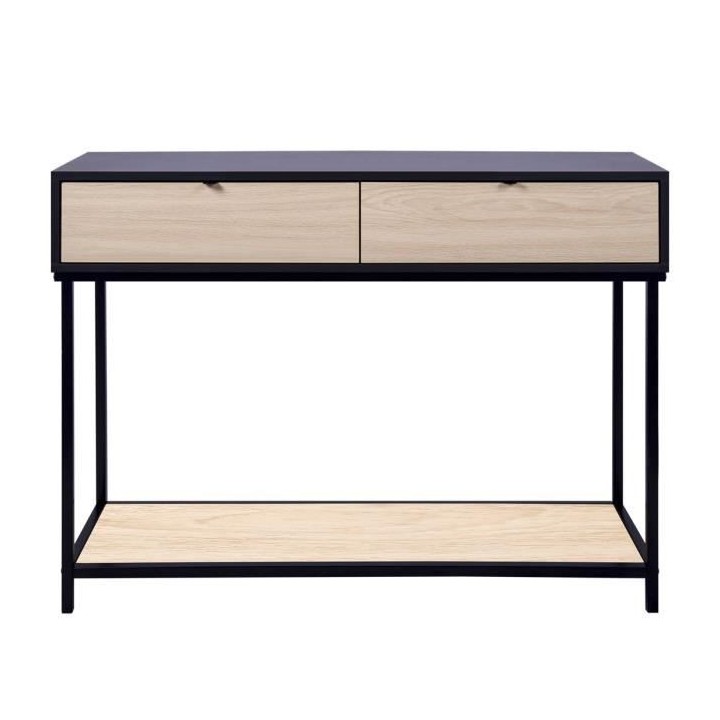 MINSK Console 2 tiroirs - En métal - L 110 x P 35 x H 80 cm