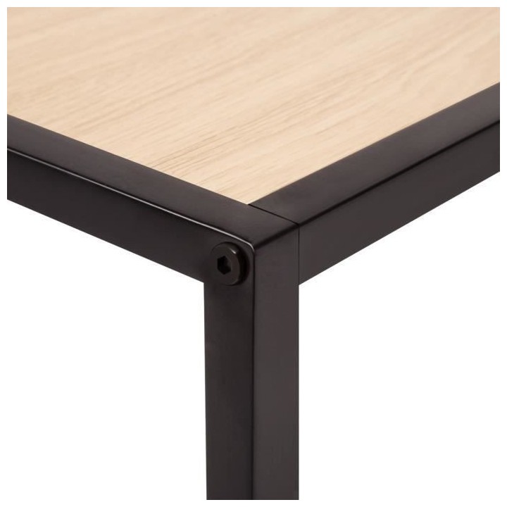Table basse rectangulaire - En métal et bois - Noir et bois - Style i