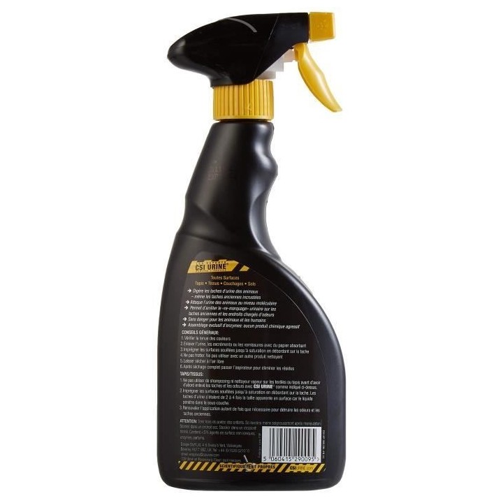 Spray anti odeur et anti tâches CSI URINE - Multi Animaux - 500ml