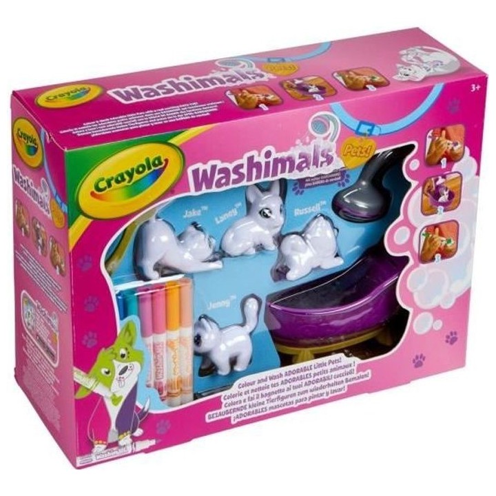 Washimals Coffret de coloriage 3D - CRAYOLA - Feutres lavables inclus