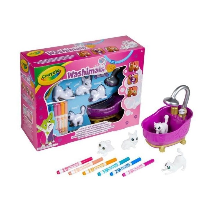 Washimals Coffret de coloriage 3D - CRAYOLA - Feutres lavables inclus