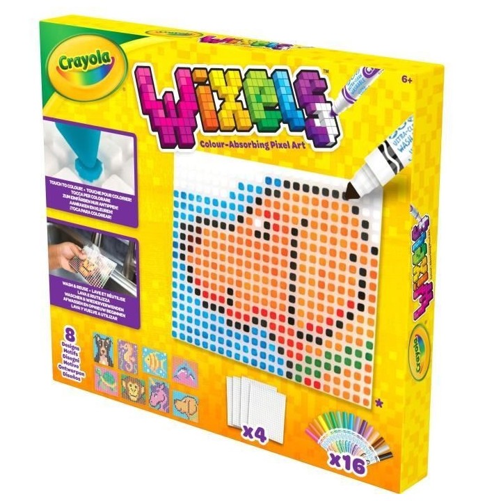 Créatif - CRAYOLA - Wixels Coffret Animaux - Art en pixels coloré et
