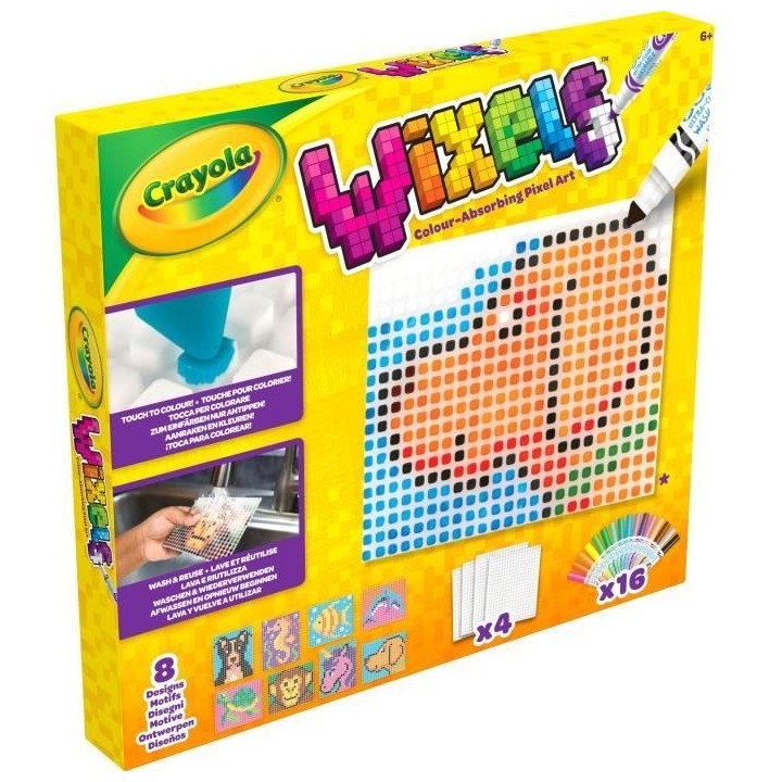Créatif - CRAYOLA - Wixels Coffret Animaux - Art en pixels coloré et