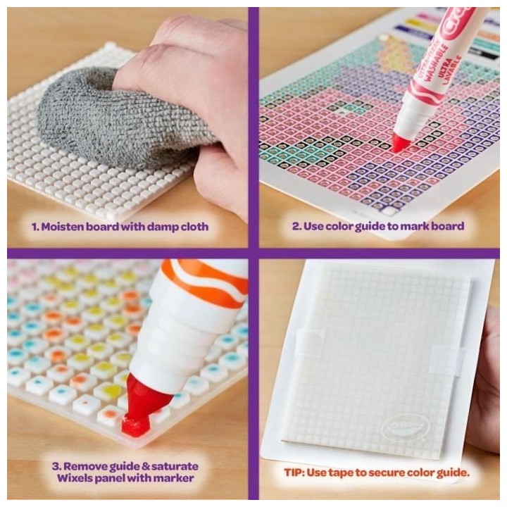 Créatif - CRAYOLA - Wixels Coffret Animaux - Art en pixels coloré et