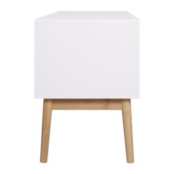 HOKKAIDO Meuble TV 2 portes - Blanc - L 150 x P 42 x H 55 cm