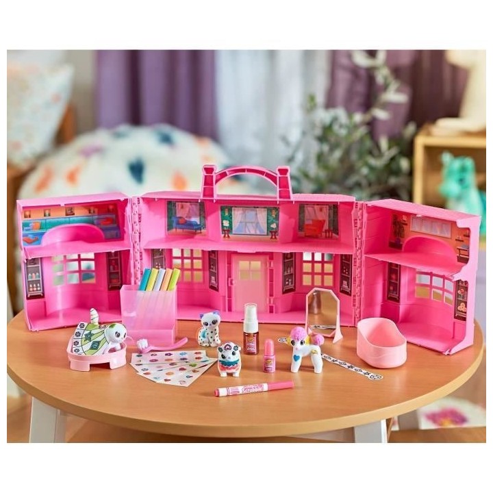 Coffret Super Salon Washimals - CRAYOLA - 5 animaux miniatures - Acces