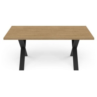 Table - CRAFT - Rectangulaire - Décor mélamine chene hamilton - Pied