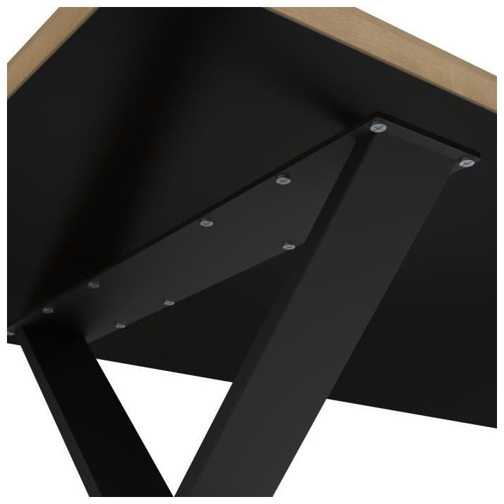 Table - CRAFT - Rectangulaire - Décor mélamine chene hamilton - Pied