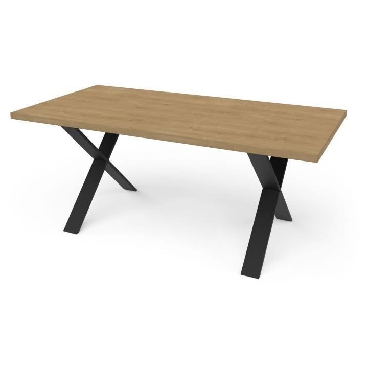 Table - CRAFT - Rectangulaire - Décor mélamine chene hamilton - Pied