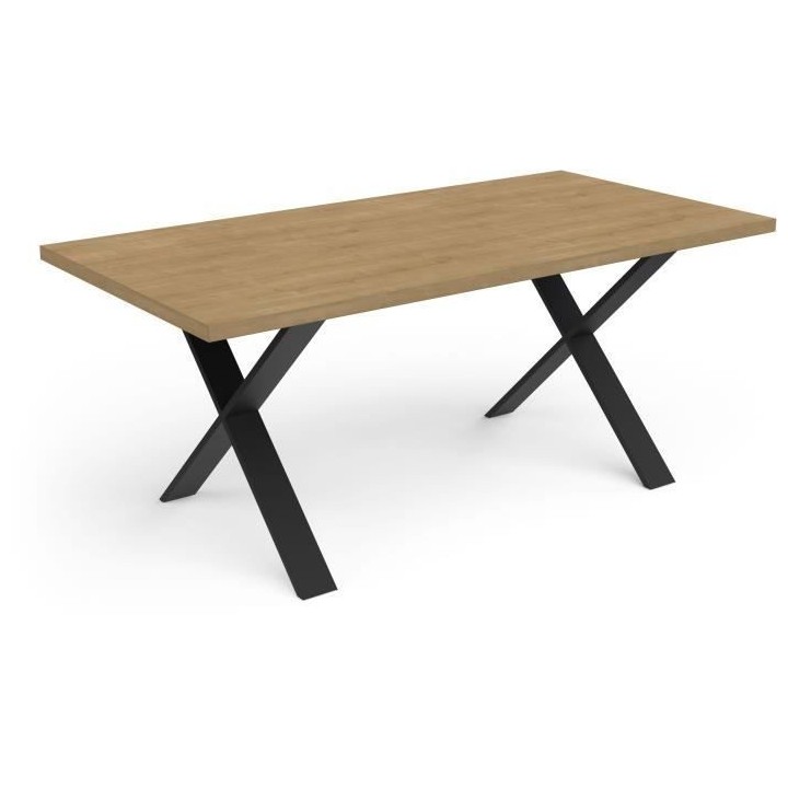 Table - CRAFT - Rectangulaire - Décor mélamine chene hamilton - Pied