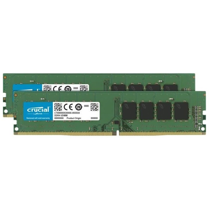 CRUCIAL - Mémoire PC DDR4 - 32Go (2x16Go) - 2666 MHz - CAS 19 (CT2K16