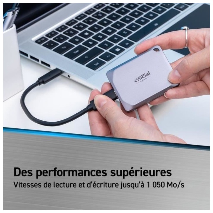 Disque dur SSD Externe - CRUCIAL - X9 Pro - 1 To - USB 3.0 - Noir