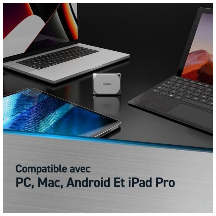 Disque dur SSD Externe - CRUCIAL - X9 Pro - 1 To - USB 3.0 - Noir