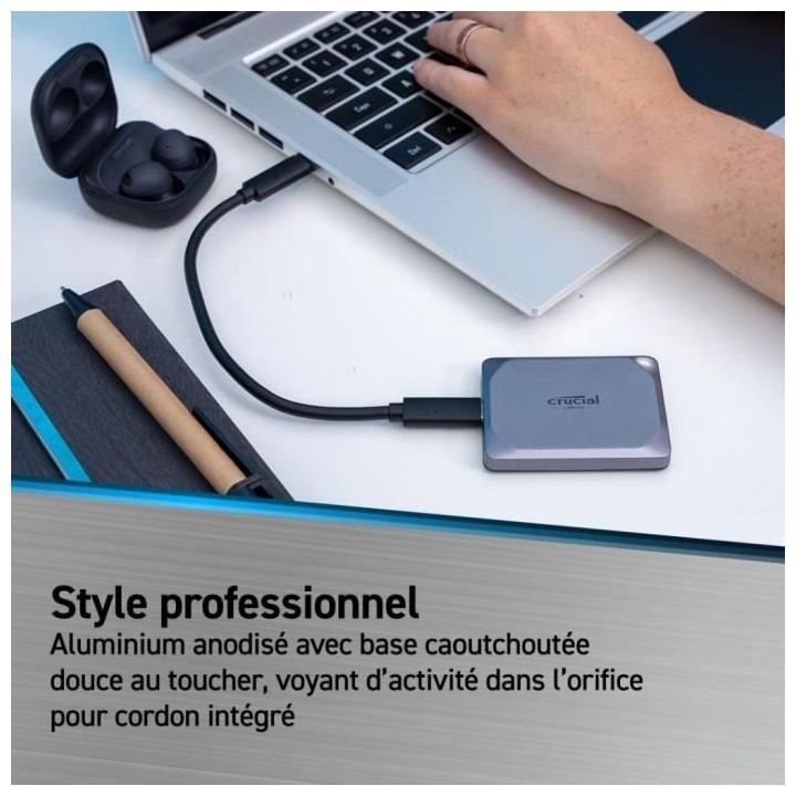 Disque dur SSD Externe - CRUCIAL - X9 Pro - 1 To - USB 3.0 - Noir