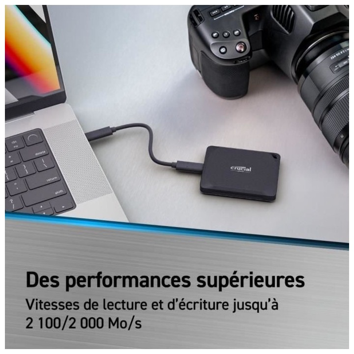 Disque dur SSD Externe - CRUCIAL - X10 Pro - 2TB - USB 3.2 Gen-2 2x2